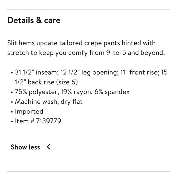 1.STATE NEW Black Slit Front Ankle Crepe Pants 6 - Picture 6 of 10